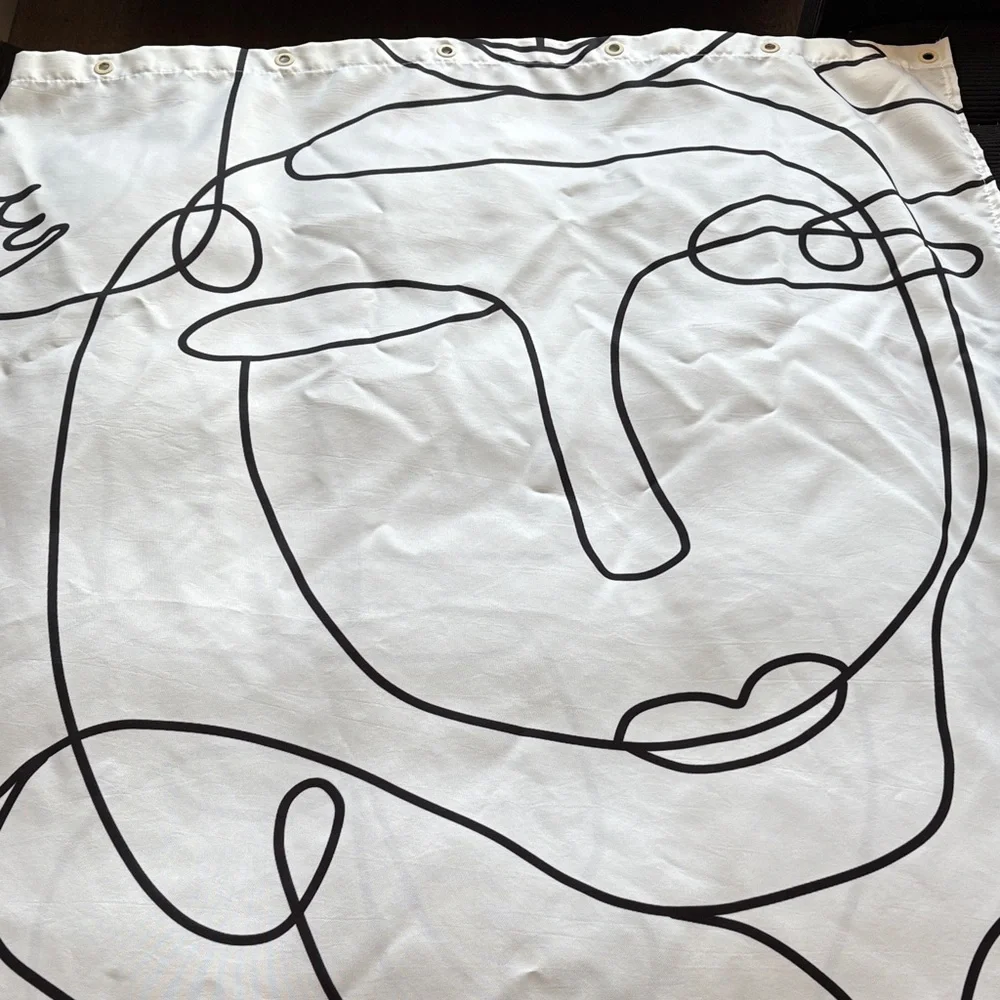 Urban Outfitters Abstract Face Shower Curtain